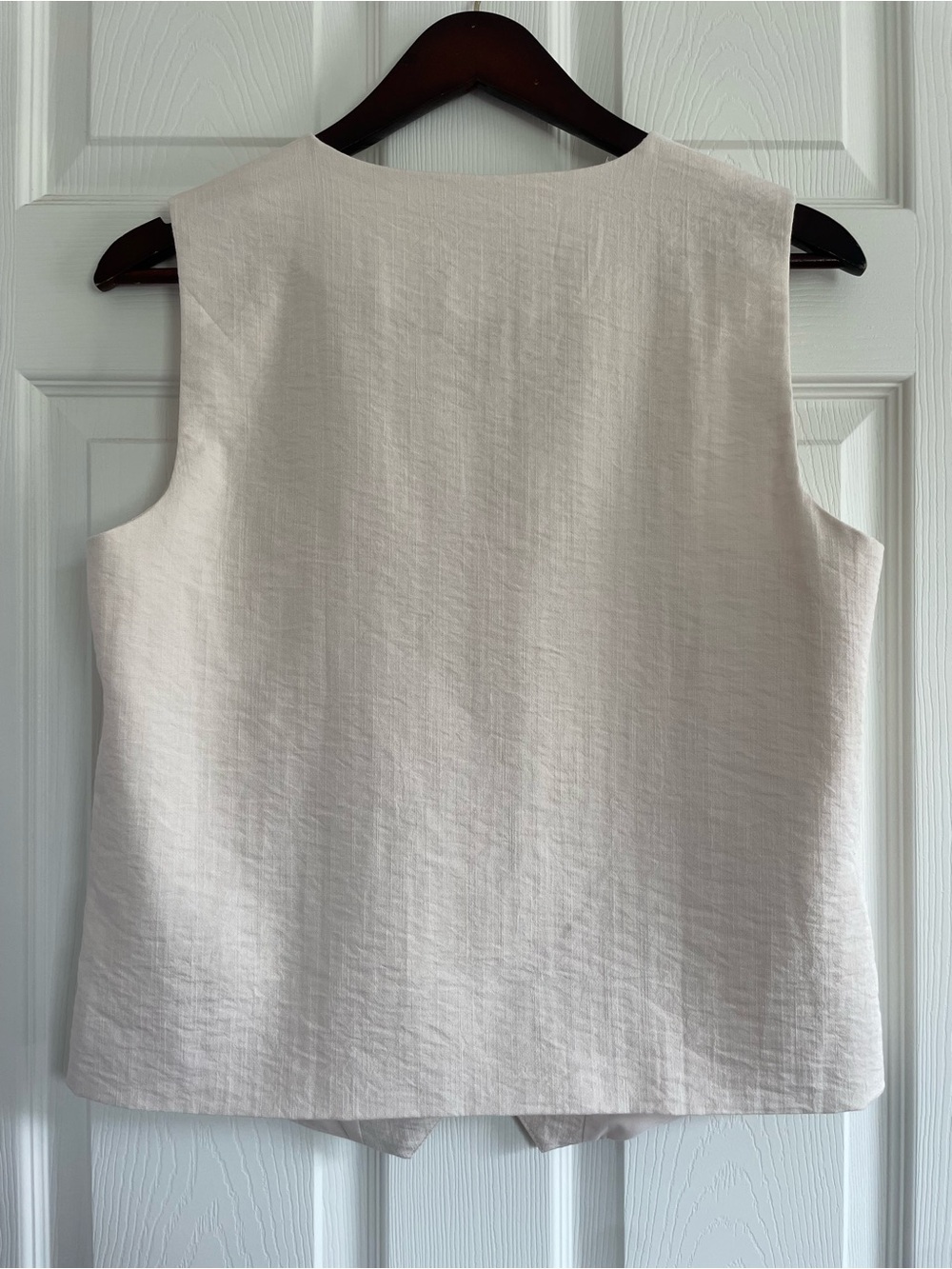 PrettyGarden Cream Linen-Blend Sleeveless Vest - Picture 6 of 7